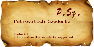 Petrovitsch Szederke névjegykártya
